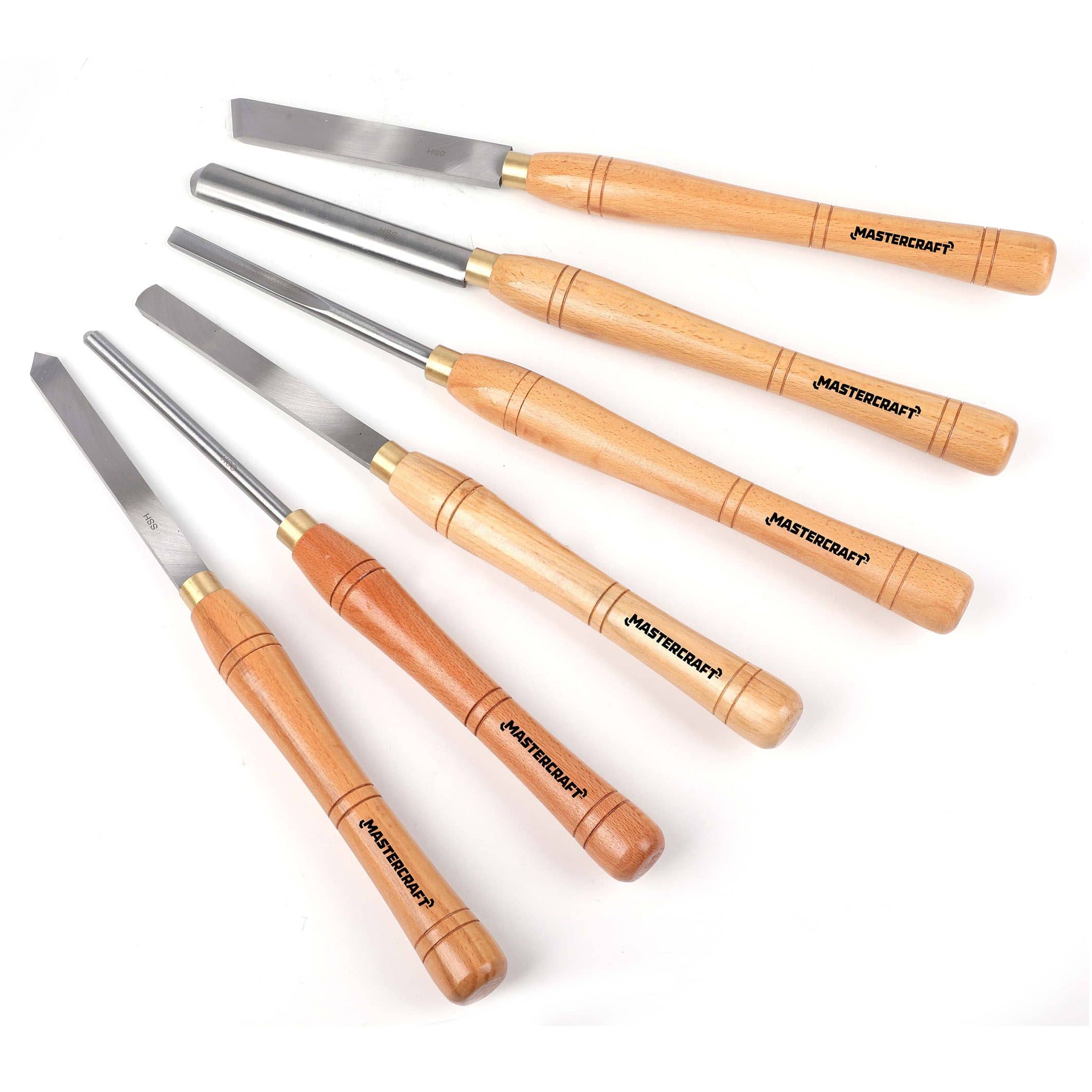 Mastercraft Wood Lathe Chisel Set with Forged Steel Blades and Wooden Handles 6 pc Canadian Tire