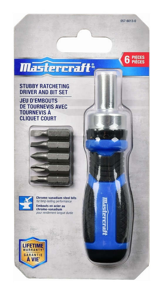 Mastercraft 6in1 Ratcheting Stubby MultiBit Screwdriver Canadian Tire