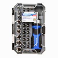 Mastercraft Stubby Ratcheting Screwdriver and Socket Set with Case, 37-pc Front_Flat