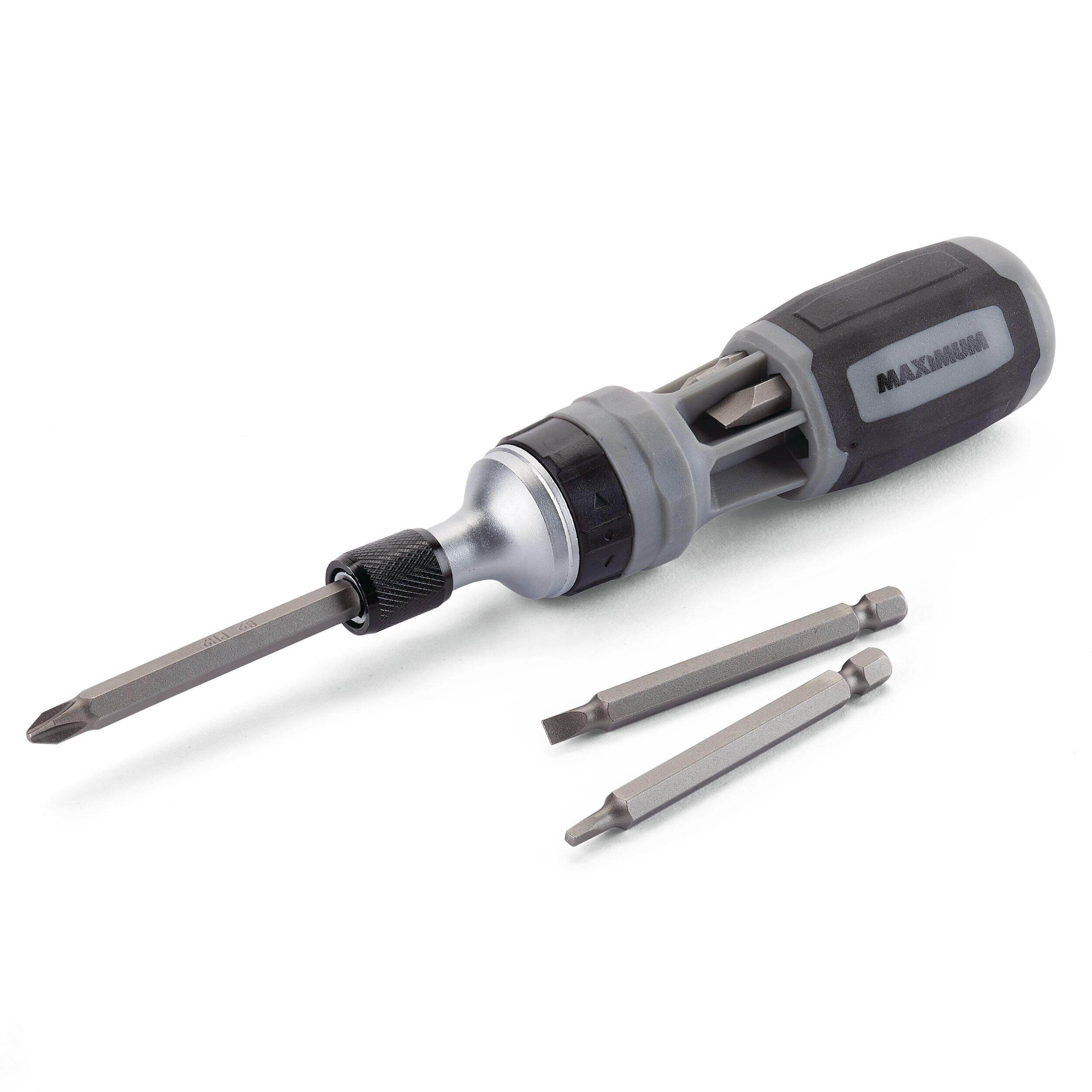 Maximum 6-in-1 Ratcheting Multi-Bit Screwdriver with Quick Release Chuck, 6-pc Front_Angled_Left