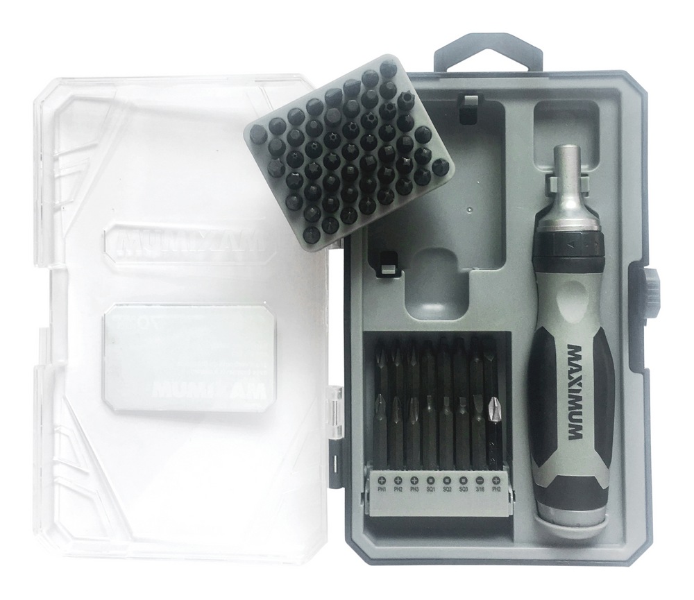 Maximum 70pc Ratcheting Screwdriver with S2 Black Oxide Bits and