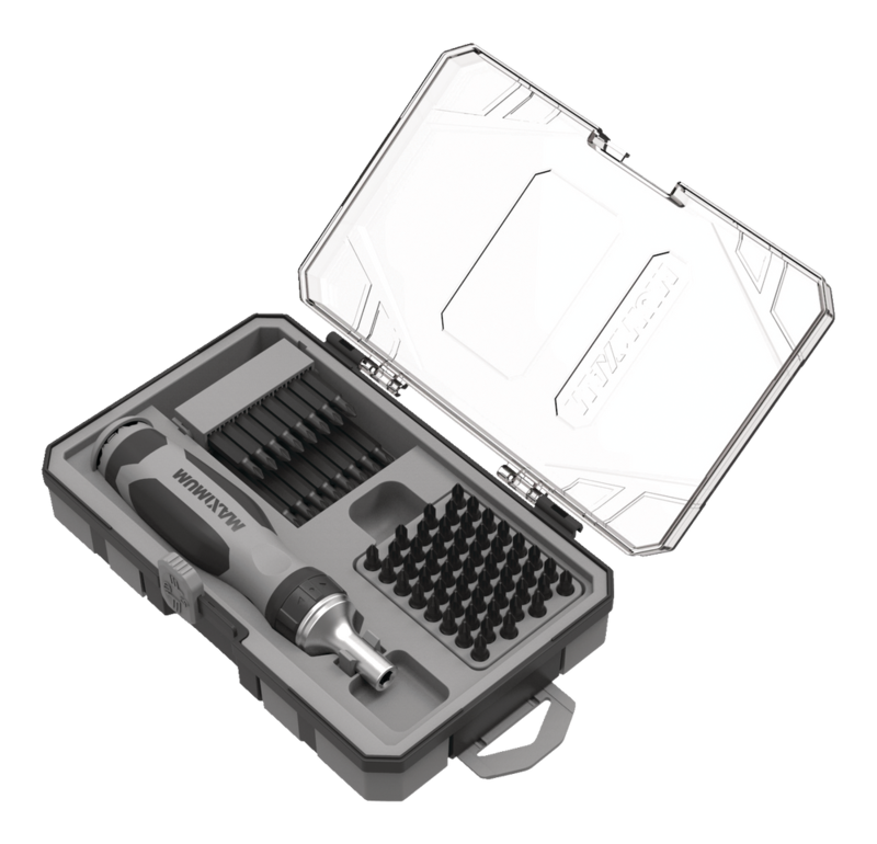 Maximum 70pc Ratcheting Screwdriver with S2 Black Oxide Bits and