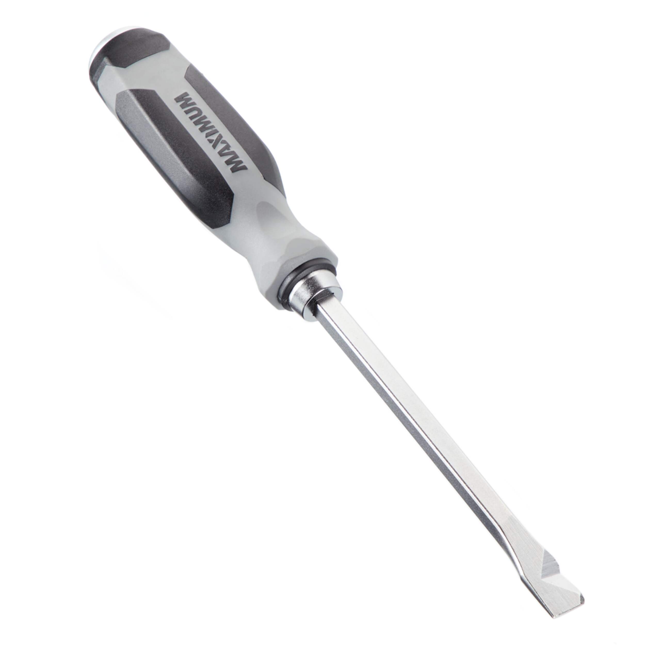 Maximum 5/16-in x 12-in Flat Head Demolition Screwdriver, Rubber Grip, Grooved Tip, S2 Steel Overhead_Plunge