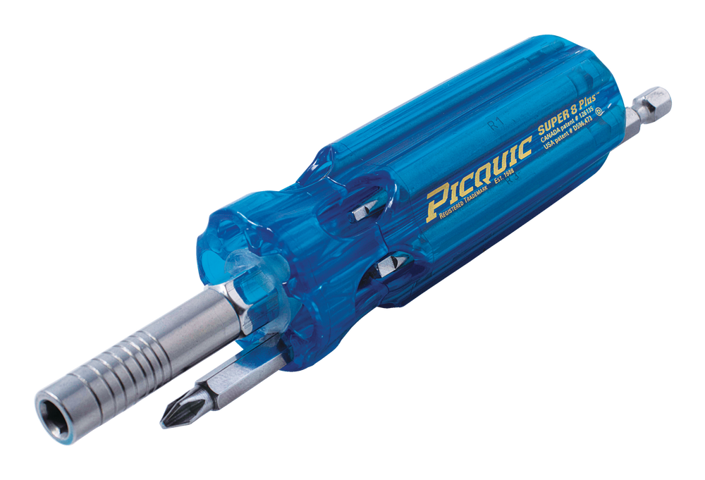 Picquic 8pc Super 8 Plus MultiBit Screwdriver Nutdriver, Blue, 98881