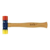 Estwing 12-oz Rubber Mallet, Double-Faced with Soft and Hard Tips, Hickory Handle, DFH12