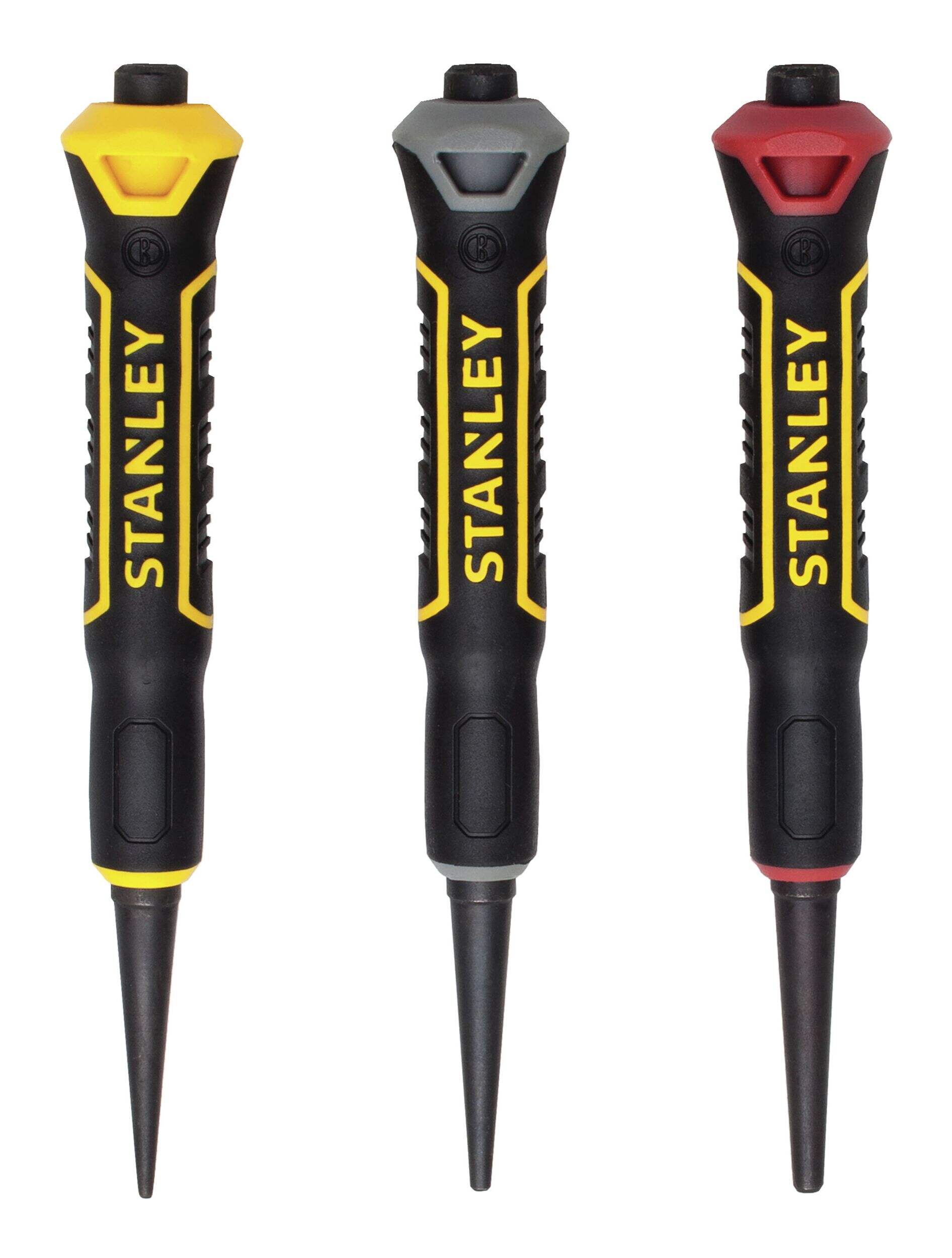 Stanley FatMax 3-pc Nail Punch Set, Includes 1/32, 1/16 and 3/32 Front_Flat