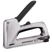 Mastercraft 6-in-1 Heavy Duty Die Cast Stapler, Fits 5/16-9/16-in T50 Staples, 1/4-9/16-in JT-21 Staples, 7/16-9/16-in T25 Staples, 1/4-9/16-in No. 13 Staples, 5/8-in Brad Nails, & 5/8-in No. 9 pins