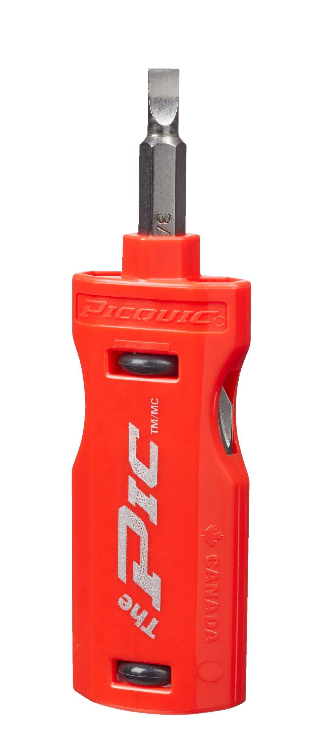 Tournevis à embouts multiples Picquic The Pic<sup>MC</sup>, paq. 3, à percussion, rouge, 21001 Front_Angled_Left