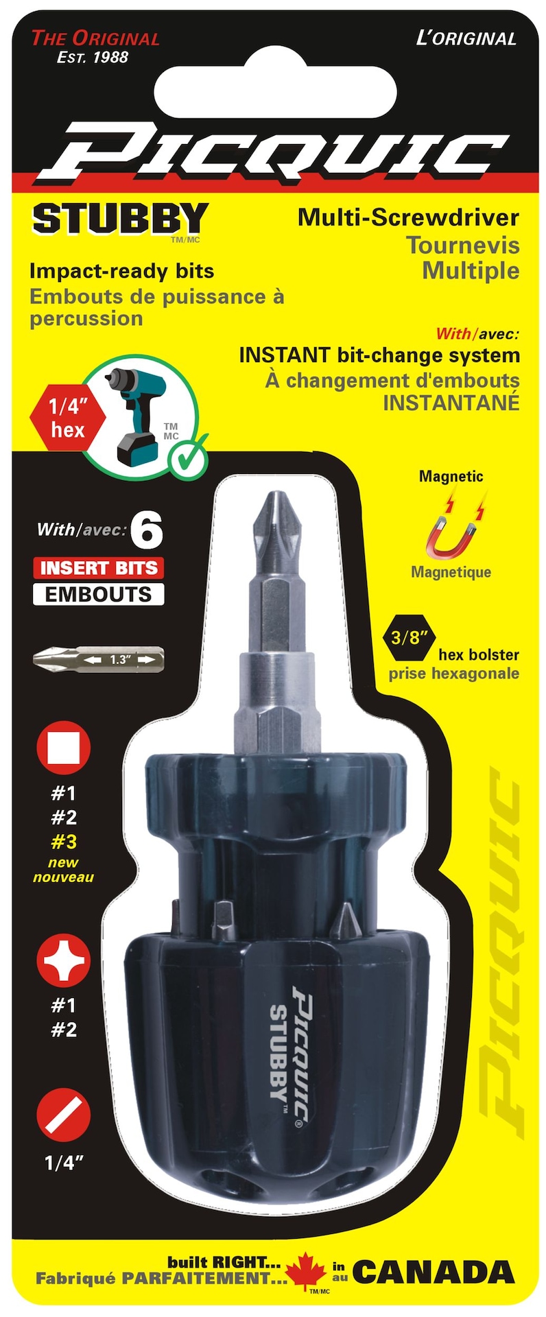 Picquic Stubby MultiBit Screwdriver Canadian Tire