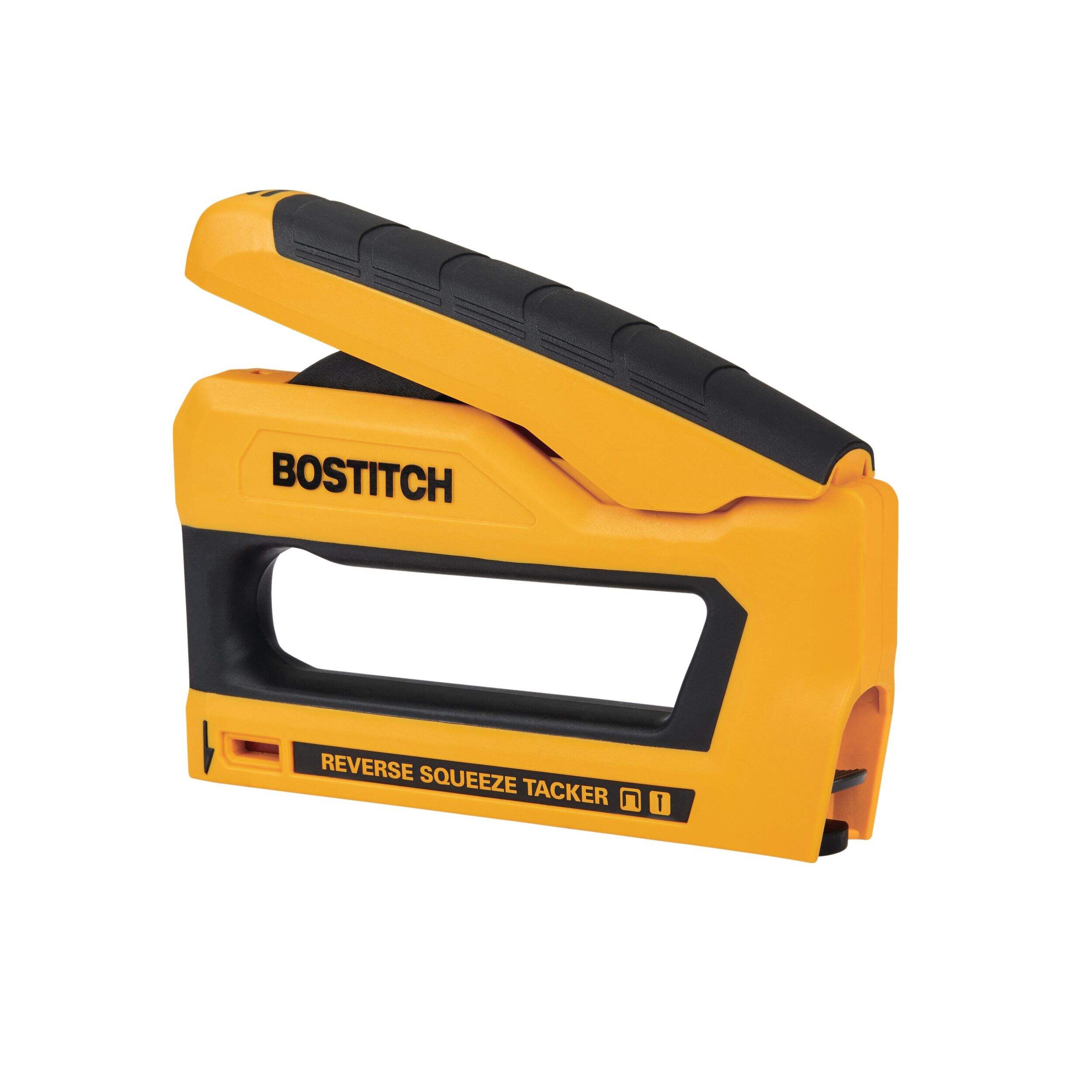 Bostitch Reverse Squeeze Staple Gun, Fits 1/4-9/16-in Staples and 1/2-in, 9/16-in, 5/8-in 18ga Brads Front_Angled_Right