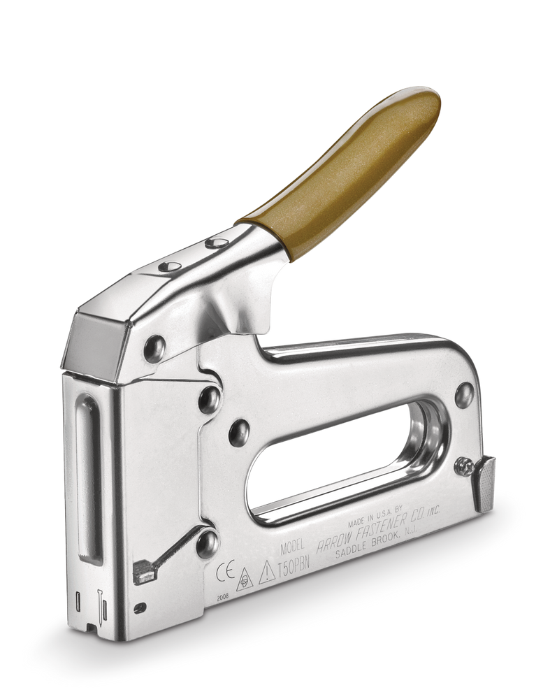 Arrow T50PBN Professional Staple and Nail Gun, Fits T50 Staples and 5/8in Brad Nails, Chrome