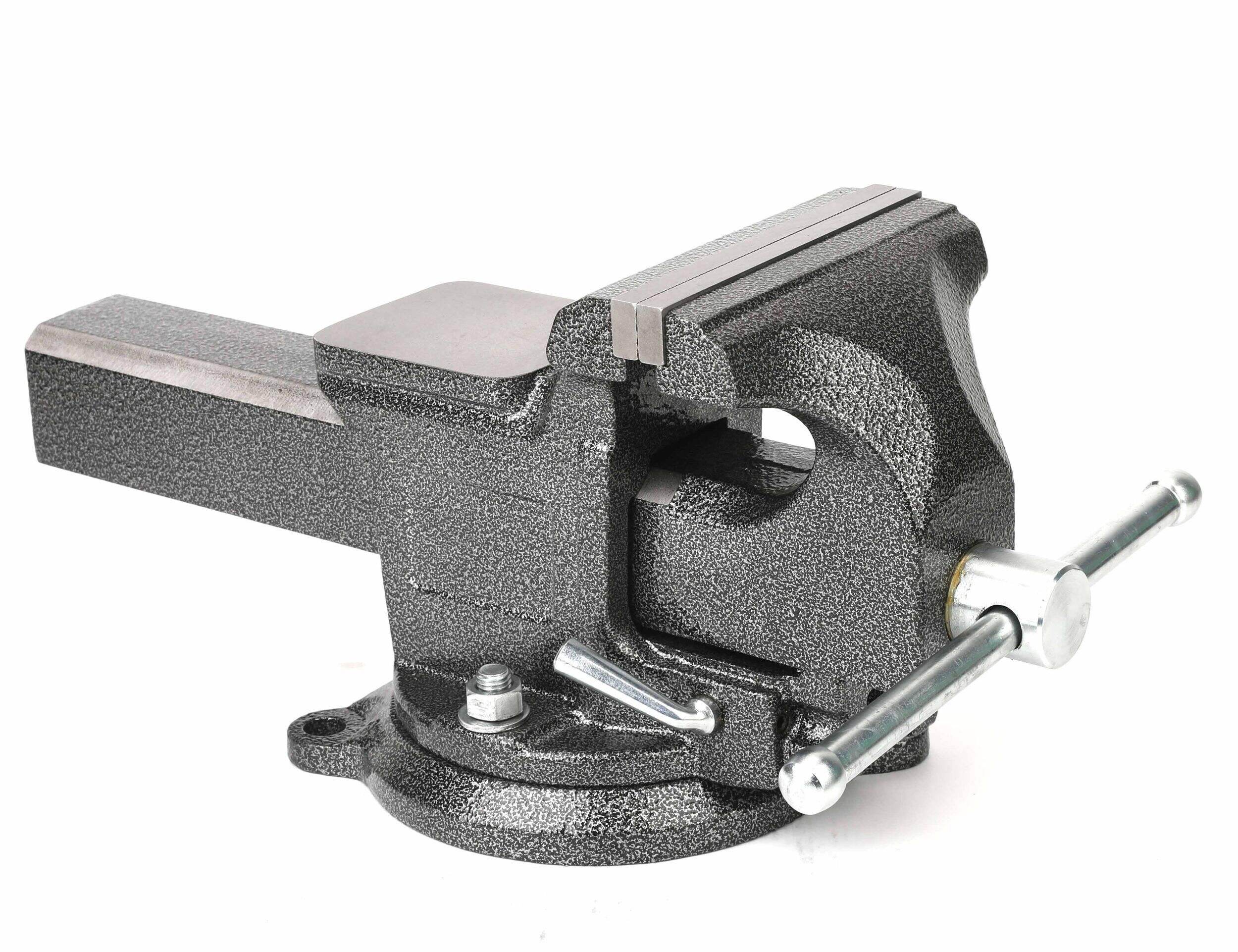 MAXIMUM Utility Bench Vise with 360 Degree Swivel Base, Anvil and Quick Release Mechanism Front_Three_Fourths_Angled_Right
