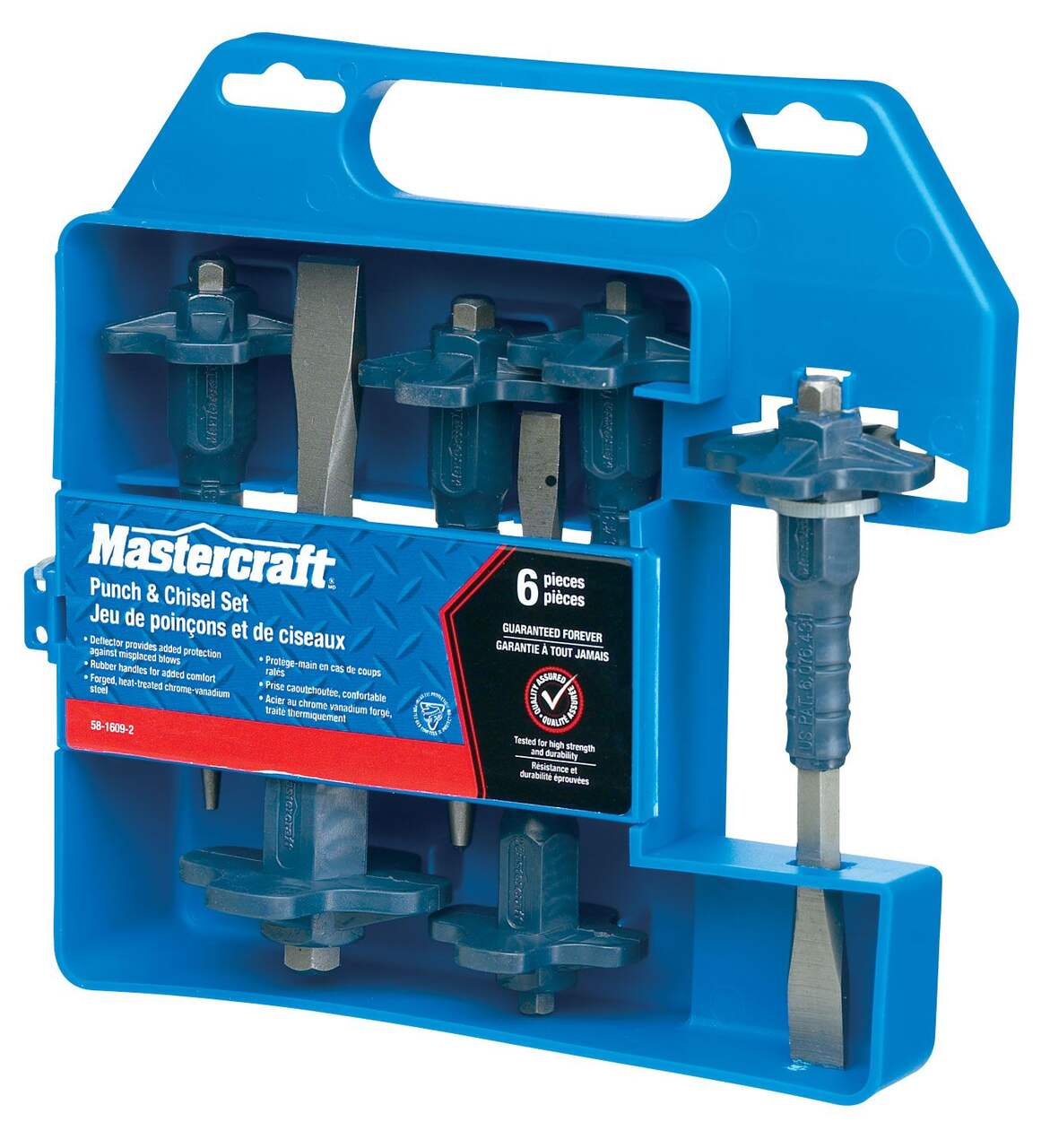 Mastercraft Steel Chisel Set For Air Hammer, 5-pc