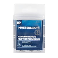 Mastercraft 1/8-in Aluminum Blind / Pop Rivets, 100-pk, Assorted Sizes Front_Flat