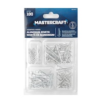 Mastercraft Aluminum Rivet Assortment, Multiple Sizes, 100-pc Front_Flat