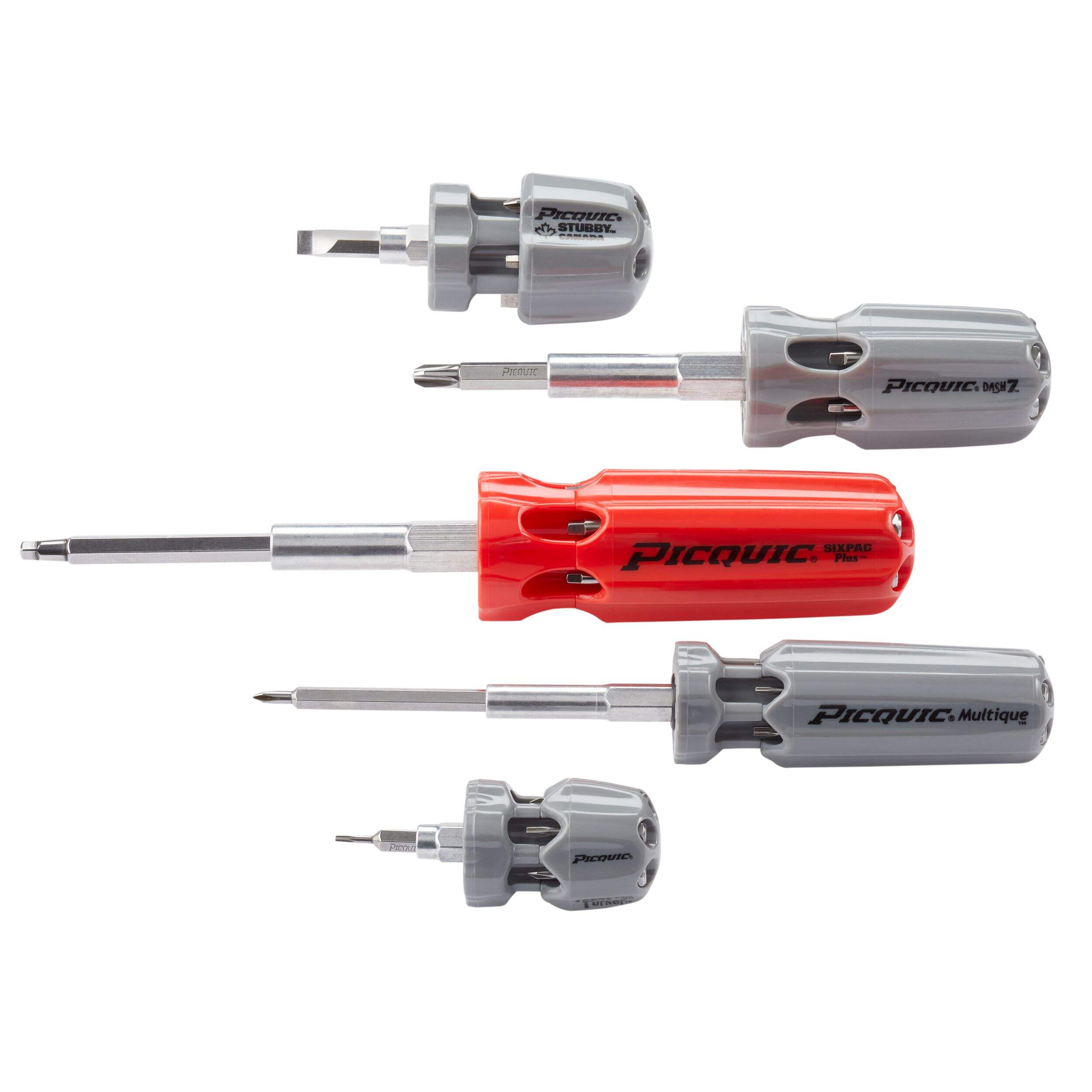 Picquic 40-pc Collectors Edition Multi-Bit Screwdriver Set, 5 Drivers, Grey/Red Composite_or_Mixed