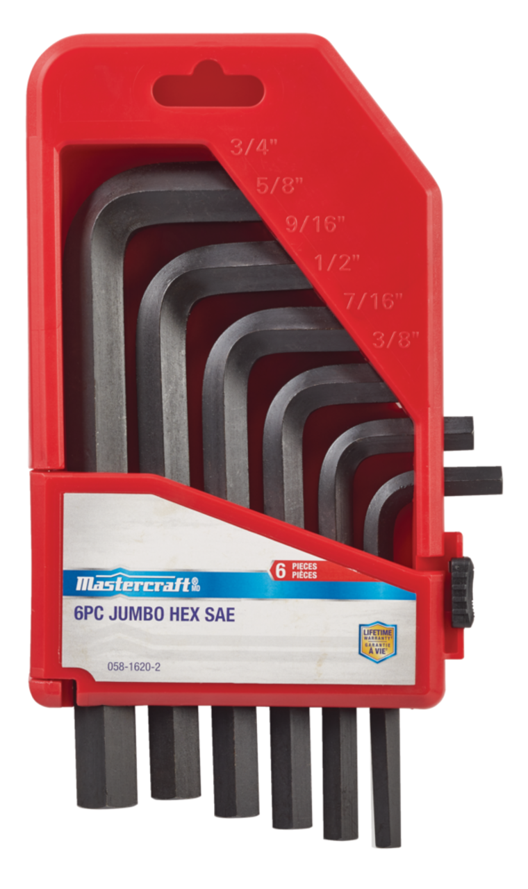 Mastercraft SAE/Metric Folding Hex Key Set/Allen Wrench Set, Rust  Resistant, Cr-V Steel, 3-pk