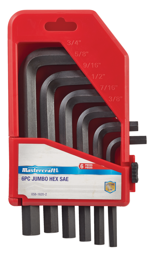 Mastercraft Jumbo Hex Key Set/Allen Wrench Set, SAE, High Quality CrV