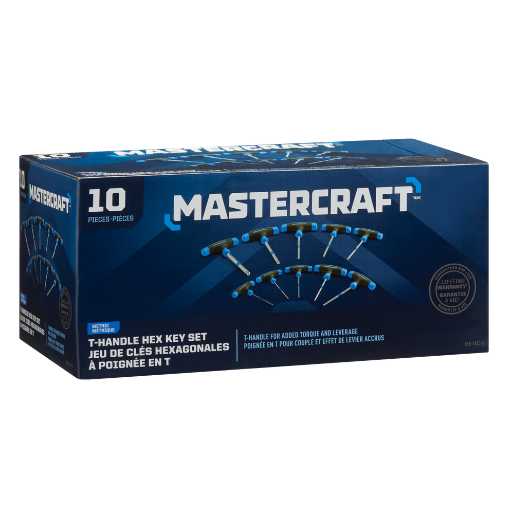 Mastercraft THandle Hex Key Set/Allen Wrench Set, Metric, Rust