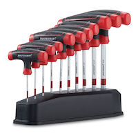 Mastercraft T-Handle Hex Key Set/Allen Wrench Set, SAE, Rust Resistant, Cr-V Steel, 10-pc