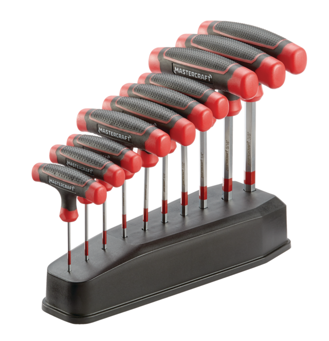Mastercraft THandle Hex Key Set/Allen Wrench Set, SAE, Rust Resistant