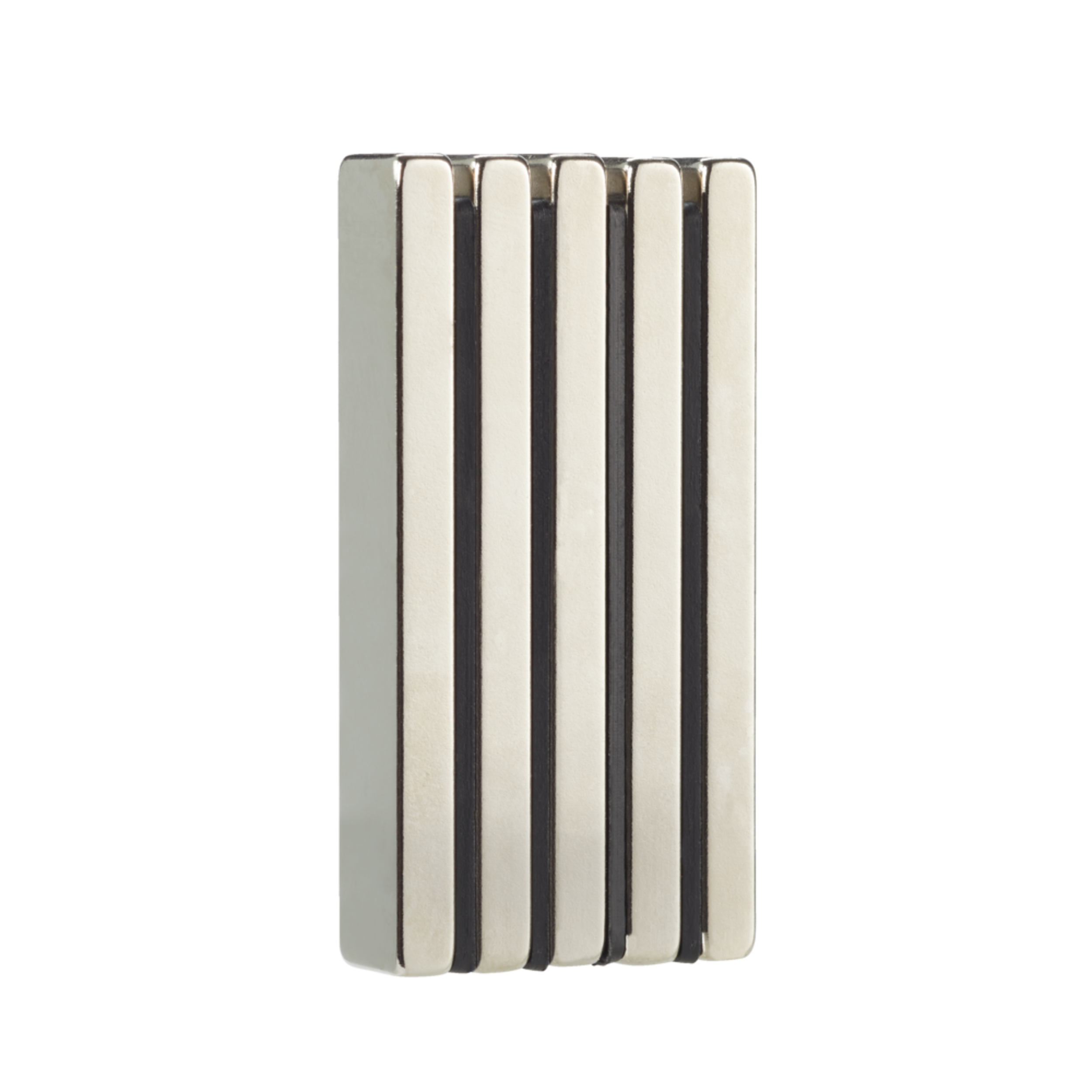 Mastercraft Bar Magnets, Corrosion Resistant, Nickel Plated, 60 x 10 mm, 5-pc Front_Three_Fourths_Angled_Right