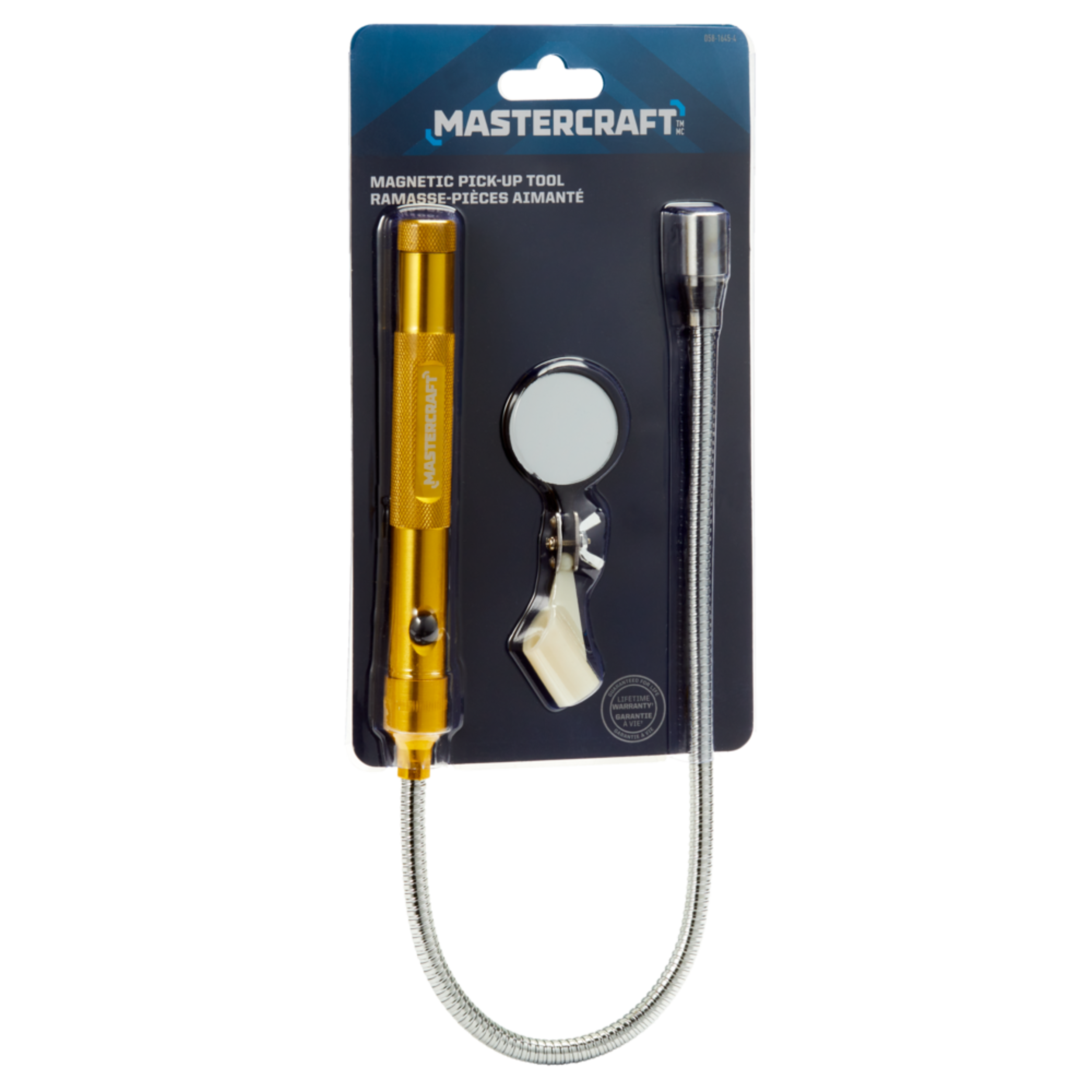 Mastercraft Magnetic Pickup Tool with 1.4-in Lighted Glass Mirror, 5-lb Load Capacity Front_Angled_Right