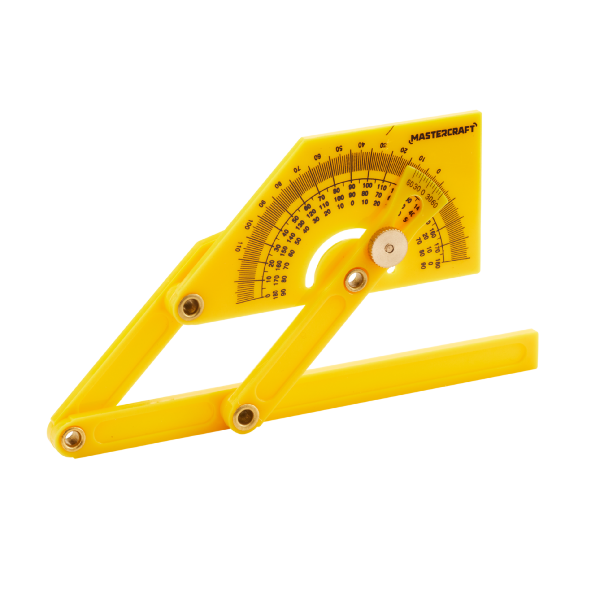 Mastercraft Protractor/Angle Finder, Rust Resistant, 4.6-in x 2-in x 3/16-in Front_Three_Fourths_Angled_Left