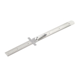 Mastercraft Flexible Stainless Steel Ruler, Easy-to-Read Etched Markings, Pocket Clip, 6-in Front_Three_Fourths_Angled_Left