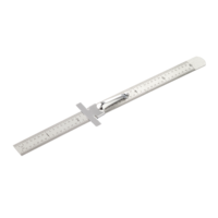 Mastercraft Flexible Stainless Steel Ruler, Easy-to-Read Etched Markings, Pocket Clip, 6-in