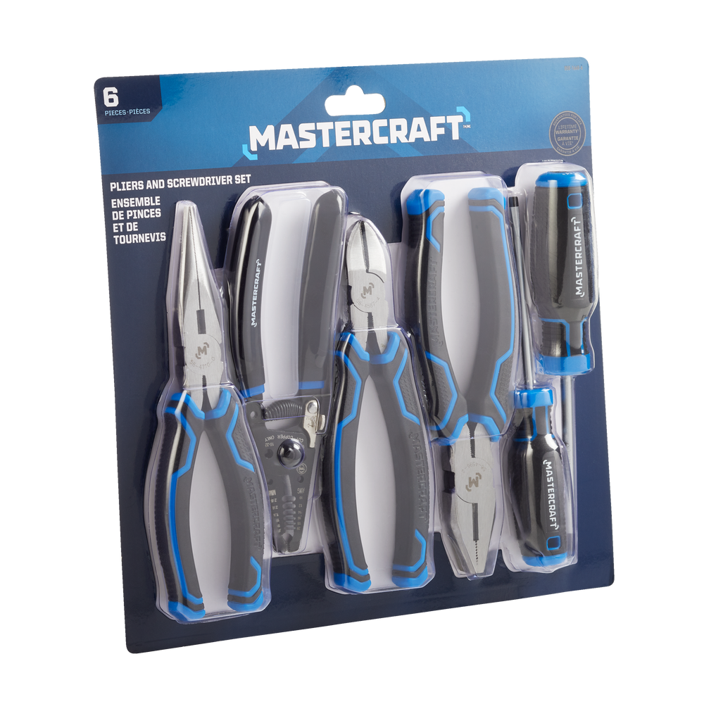 Mastercraft Pliers & Screwdriver Set, Comfort Grip, Rust Resistant