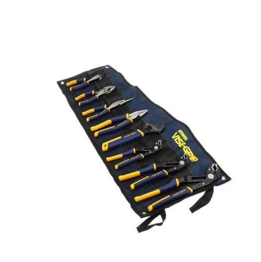 IRWIN 2078712 ViseGrip GrooveLock Pliers Set with Storage Roll, ProTouch™ Grips, Carbon Alloy