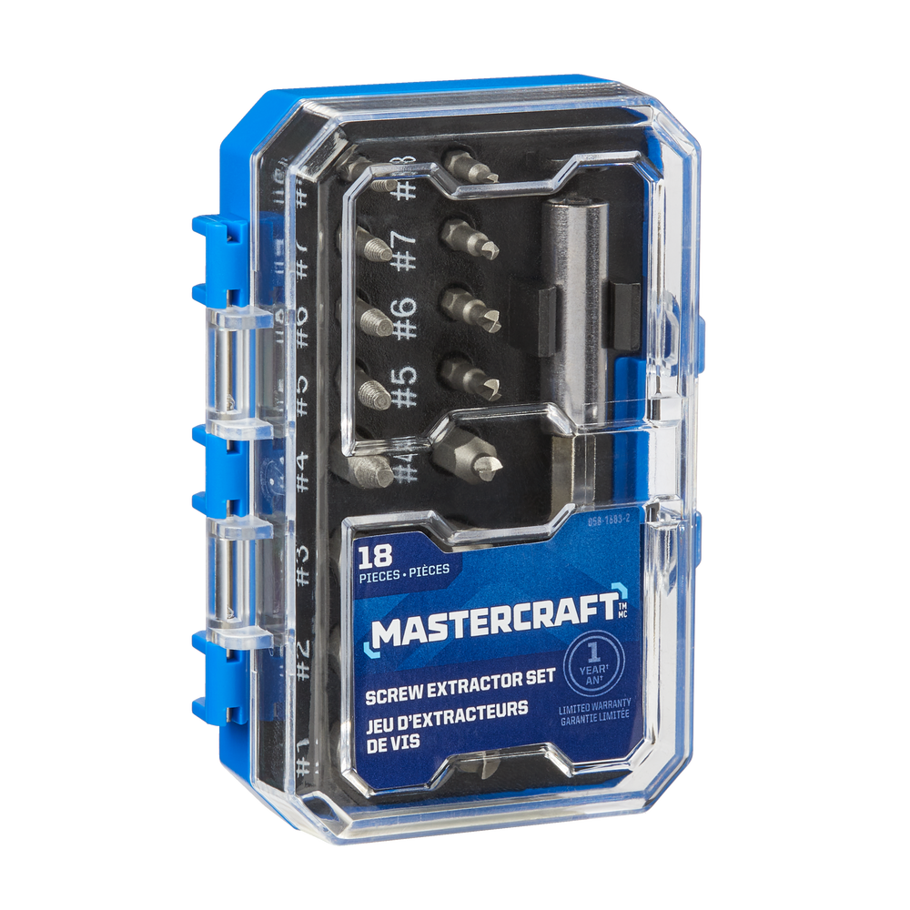 Mastercraft Screw Extractor Set with Hard Case, 18pc Canadian Tire
