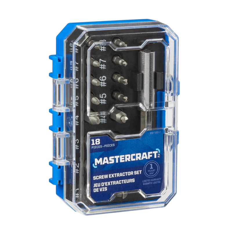 Mastercraft Screw Extractor Set with Hard Case, 18pc Canadian Tire