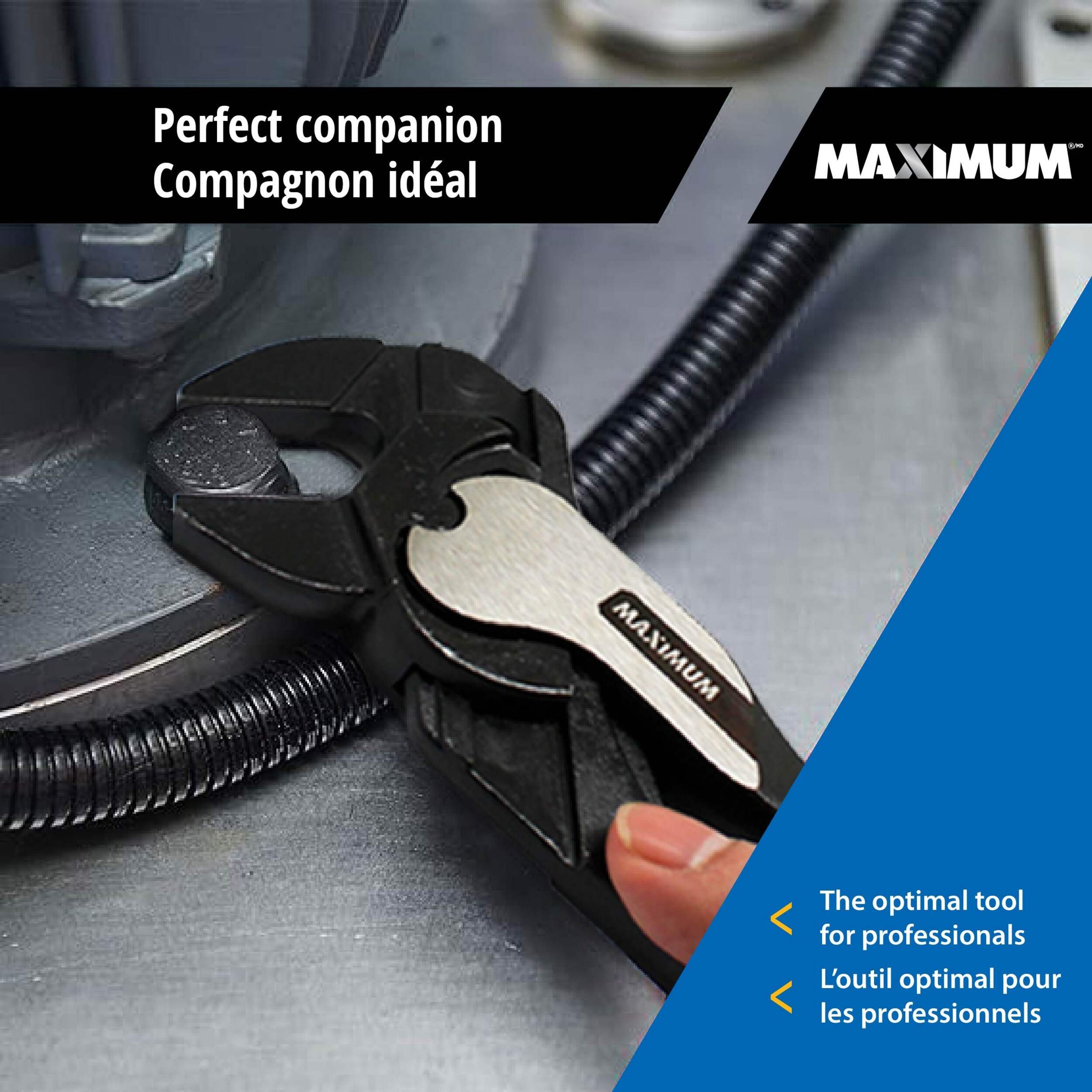 MAXIMUM Pliers Wrench, Smooth Jaws, Black Oxide Coating, Rust Resistant