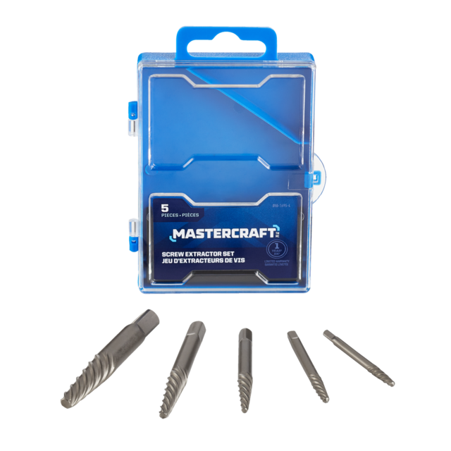 Mastercraft Screw Extractor Set with Hard Case, 5pc Canadian Tire
