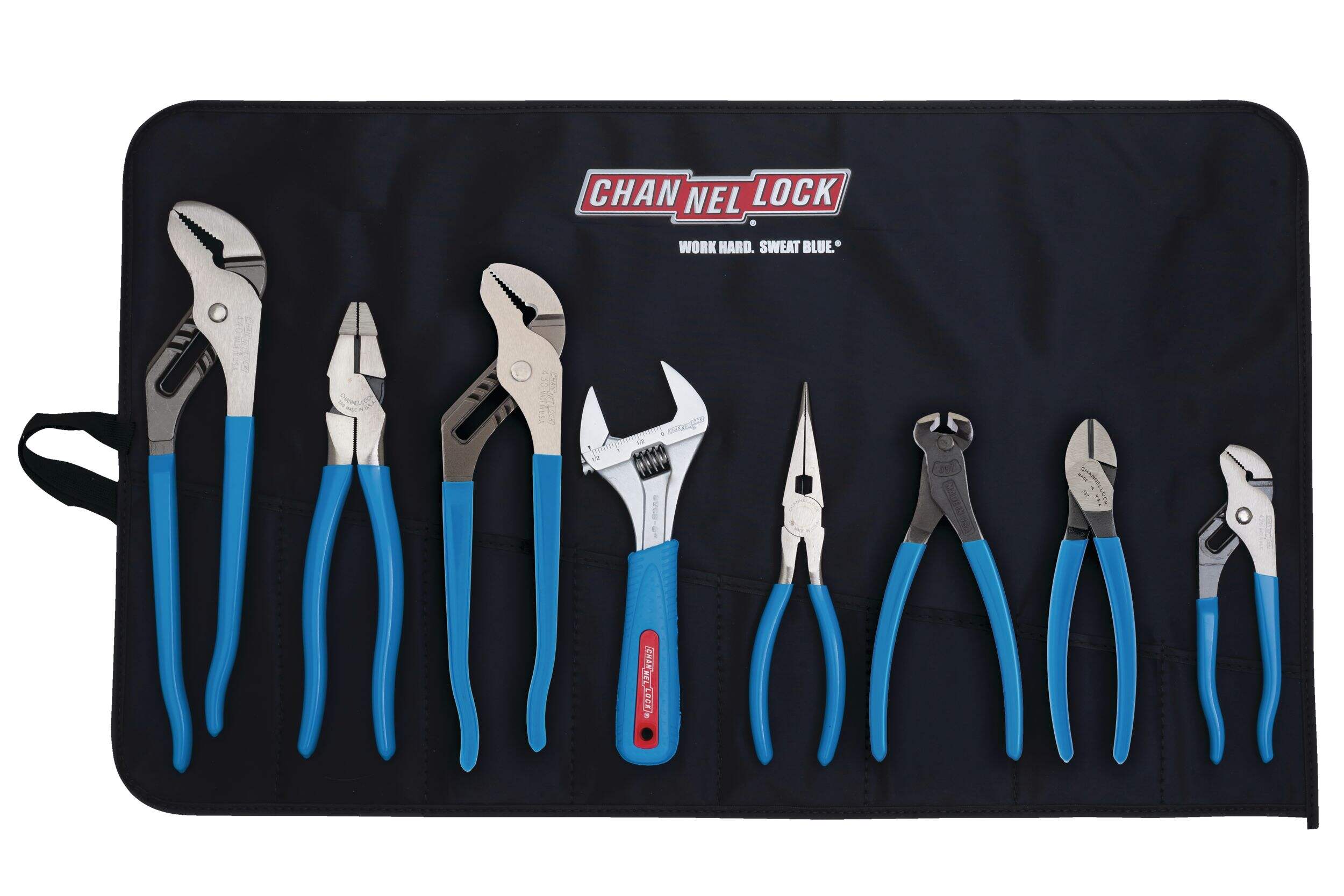 Channellock® Tool Roll-8 Professional Tool Set with Tool Roll, 8-pc Front_Flat
