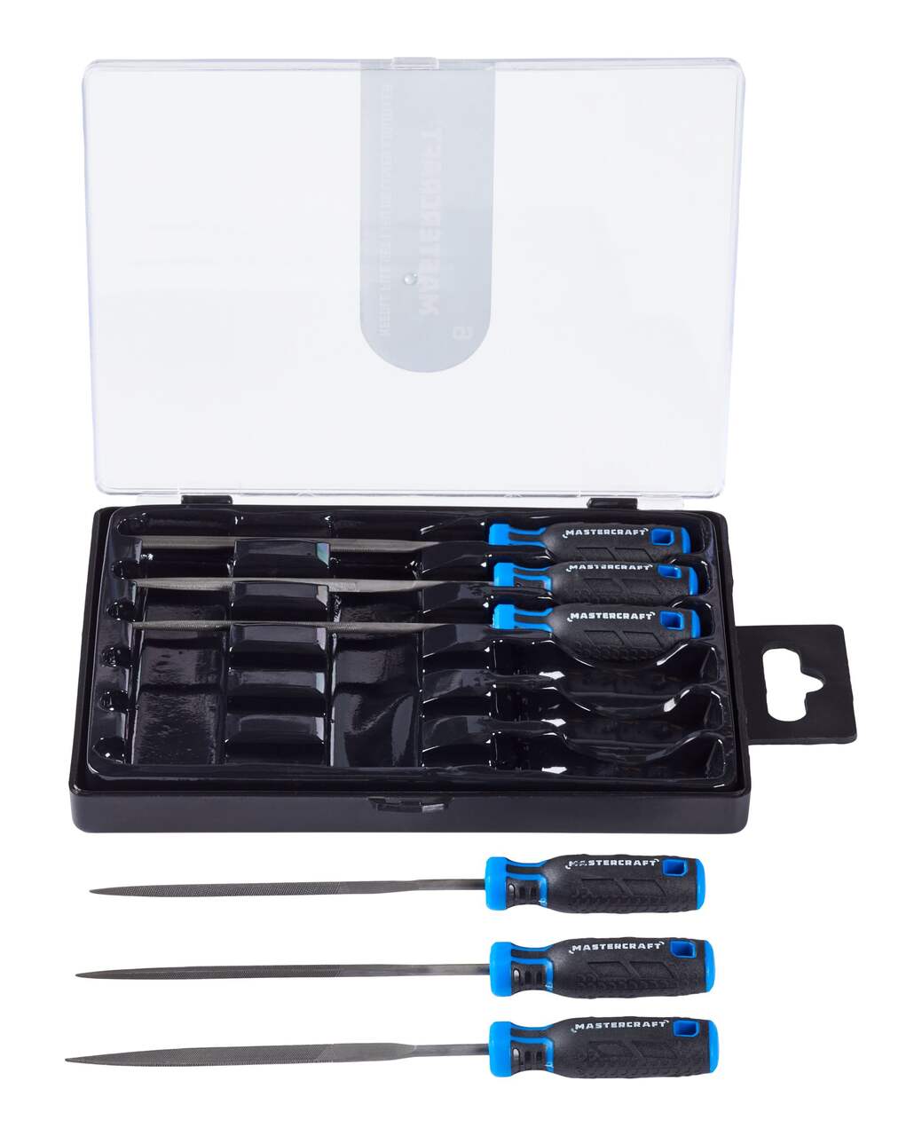 Mastercraft Needle File Set with Organizer Box, Premium Rubber Grip, High  Carbon Steel, 6-pc