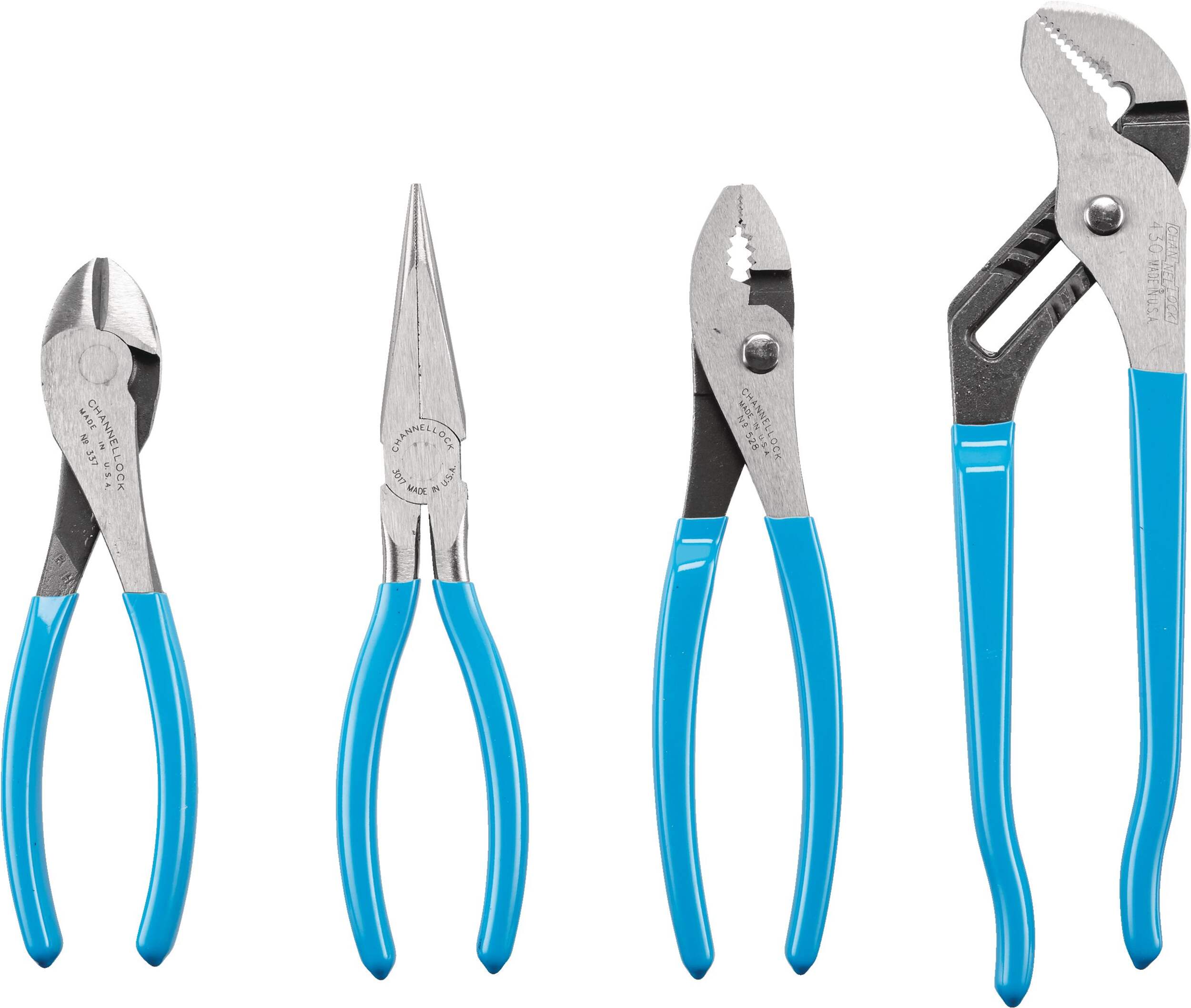 Channellock® CT-4 Pliers Set, Rust Resistant, High Carbon Steel, 4-pc Front_Flat