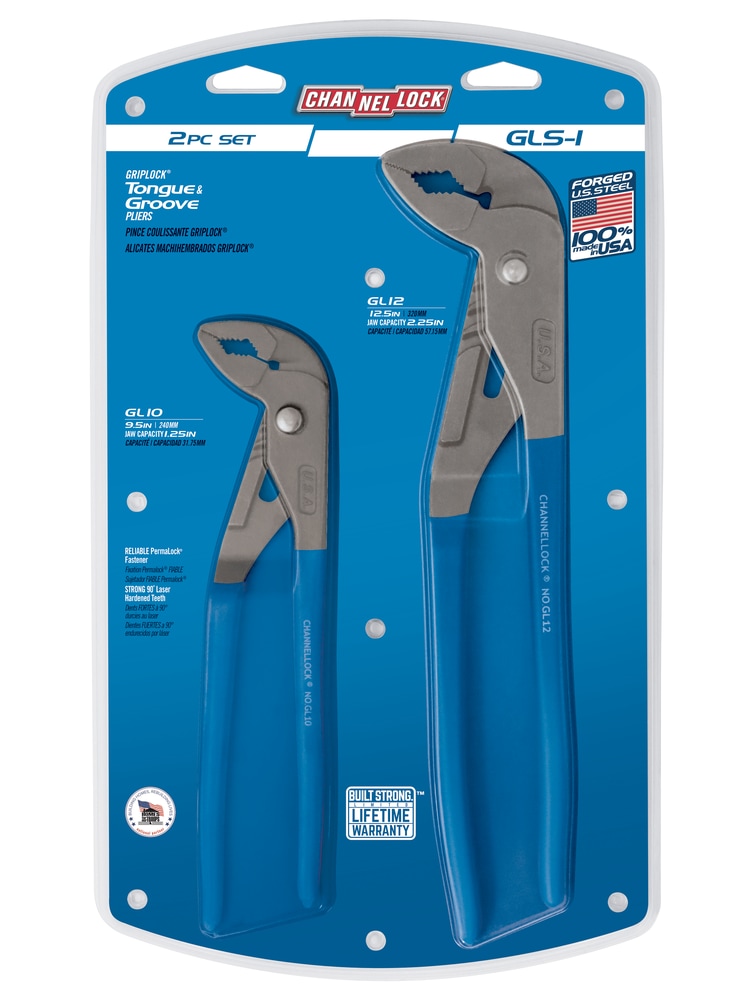 Channellock® GLS1 TongueAndGroove Pliers Set, PermaLock Fastener