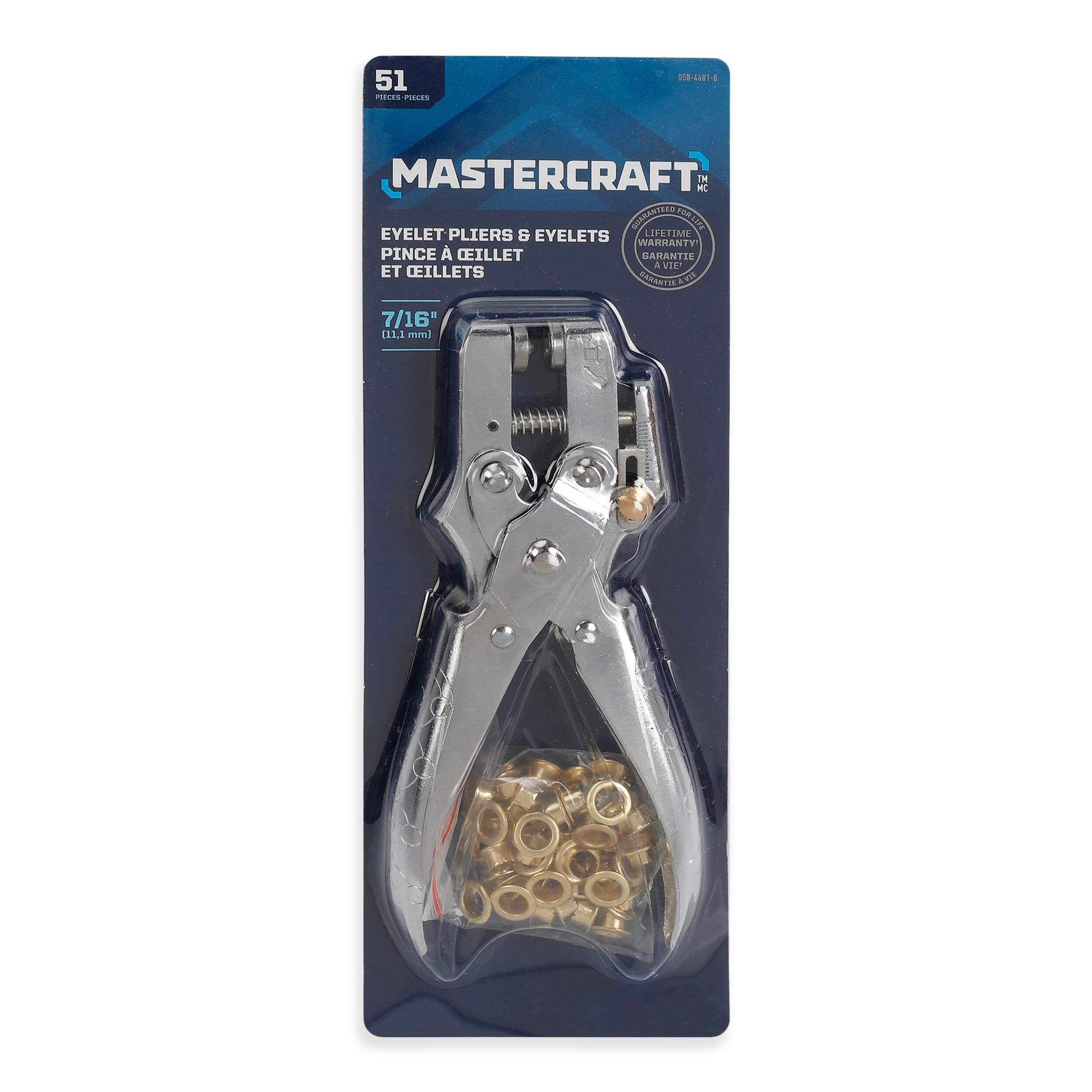 Mastercraft Eyelet Pliers Set, 51pc, 7/16in Canadian Tire