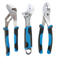 Mastercraft Pliers & Wrench Set, Comfort Grip Handles, Carbon Steel, 3-pc Composite_or_Mixed