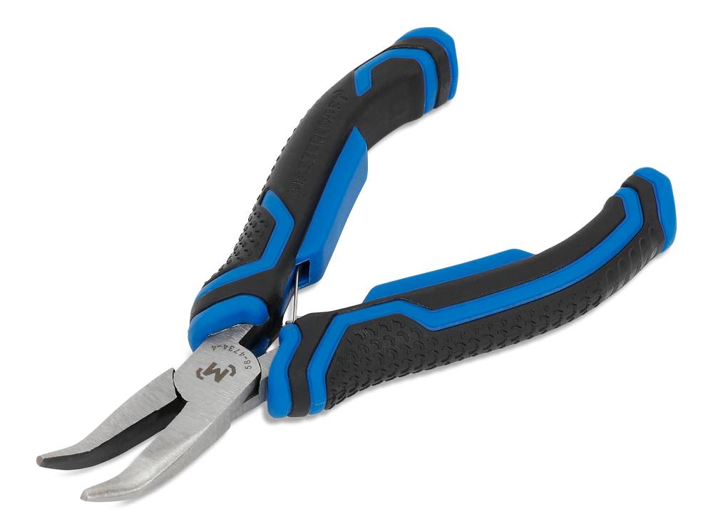 Mastercraft Mini Bent Nose Pliers, Comfort Grip, Micro Chrome Finish