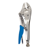 Mastercraft Curved Jaw Locking Pliers, Cr-V Steel Jaws with Nickel Plated Finish, Rubber Grips, 10-in Front_Flat