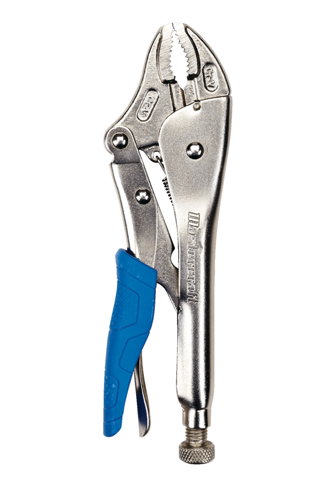 Mastercraft Curved Jaw Locking Pliers, CrV Steel Jaws with Nickel