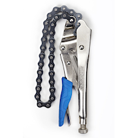 Mastercraft Locking Chain Wrench, Cr-V Steel Jaws, Nickel-Plated Finish, Rubber Grips, 18-in Chain Front_Flat