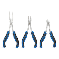 Mini-pinces extra longues Mastercraft, 3 pièces, prises en caoutchouc et résistant à la rouille Front_Flat