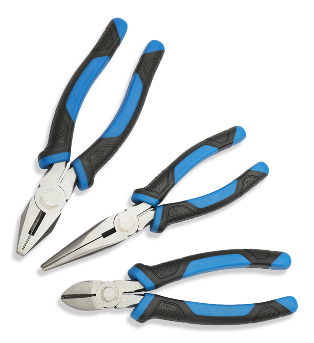 Mastercraft Comfort Grip Pliers Set, Comfort Grip Handles, Micro Chrome