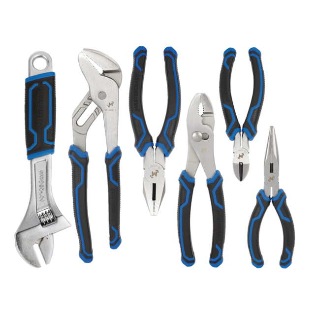 Mastercraft Wrench & Pliers Set, Double Shot Handle, AntiRust Coating