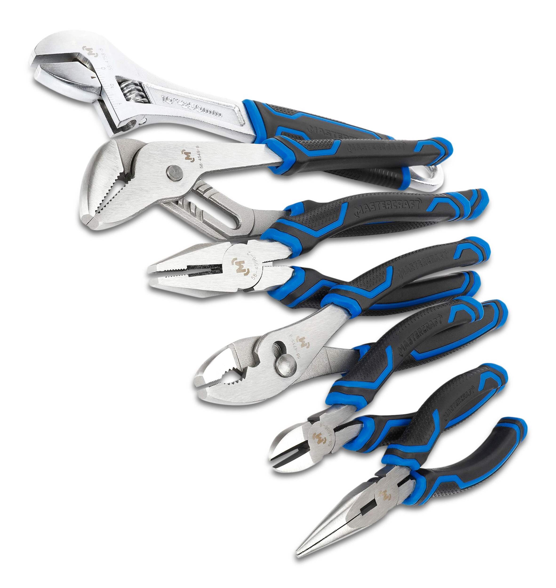 Mastercraft Wrench & Pliers Set, Double Shot Handle, Anti-Rust Coating, Carbon Steel, 6-pc Composite_or_Mixed